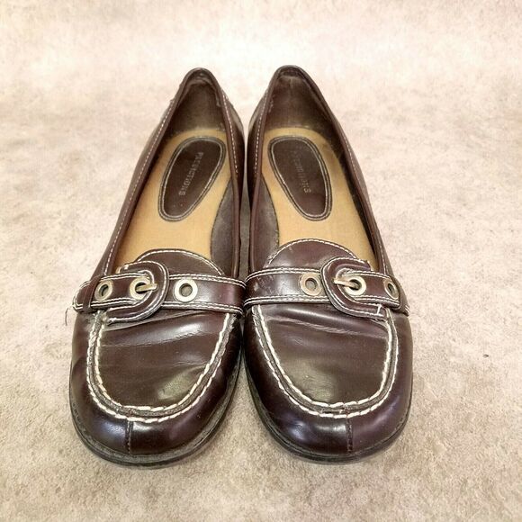 Predictions Womens 585591/10 Size 7 Brown Slip On Low Heel Loafers - Picture 4 of 10